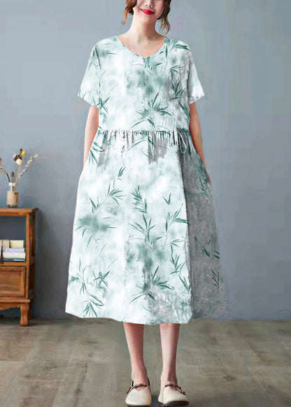 Variant image for Damklänning V-ringning med Väskor Lätt Polyester, Fina Dam Klänningar för Sommarfester och Bröllop-9