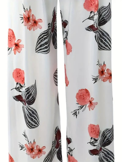 2-delad T-shirt och Byxor Uppsättning för Damer – Avslappnad Passform i Högkvalitativ Polyester, S-2XL 4