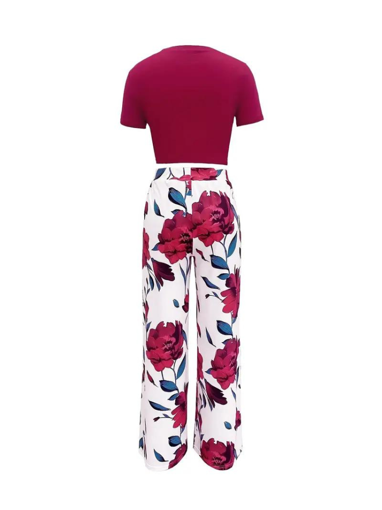 2-delad T-shirt och Byxor Uppsättning för Damer – Avslappnad Passform i Högkvalitativ Polyester, S-2XL 6