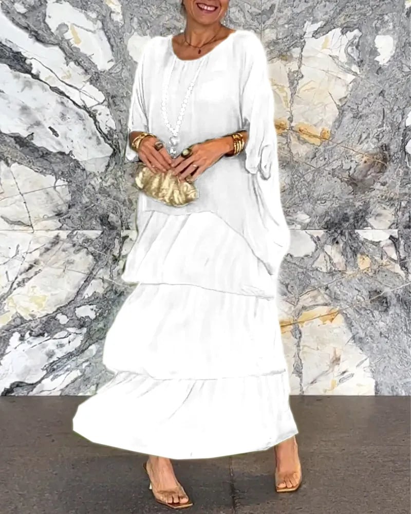 Damklänning Lätt Elegant Polyester För Sommarfest och Bröllop-5