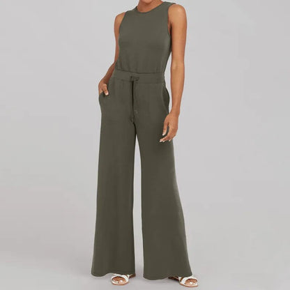 Kvinnors Jumpsuit Ärmlös Lätt Tyg Justerbar Midja 9