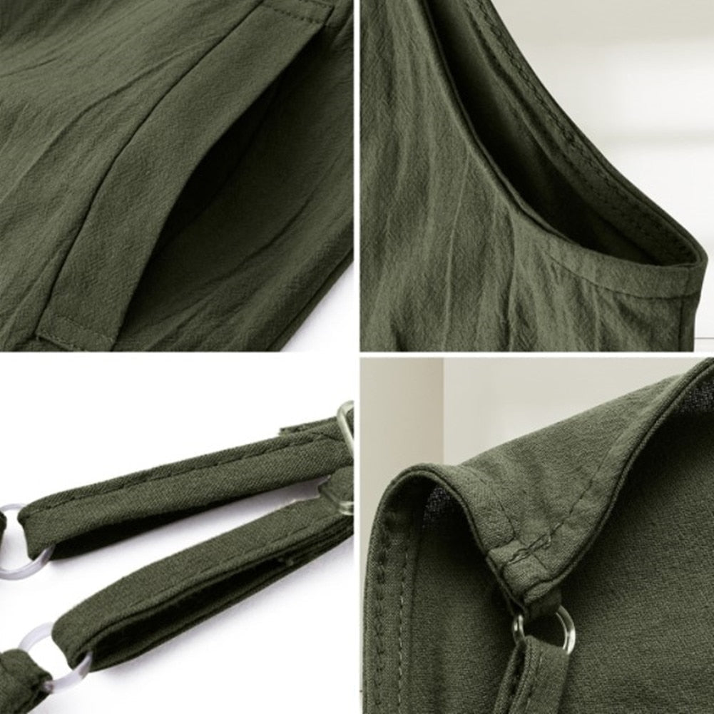 Dam Jumpsuit Avslappnad Dungarees 100% Bomull Bredbenad-4