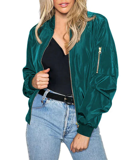 Klassisk Herrjacka Bomberjacka i Polyester med Fickor – Perfekt för Hösten, Normal Passform 17
