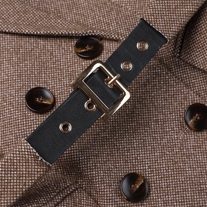 Dam Blazer Handgjord Klassisk Stil Högkvalitativt Tyg-5