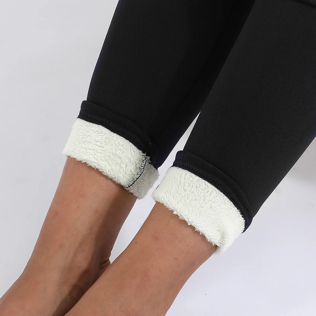 Damleggings Fleece Vinter Hög Midja Termisk Komfort 5