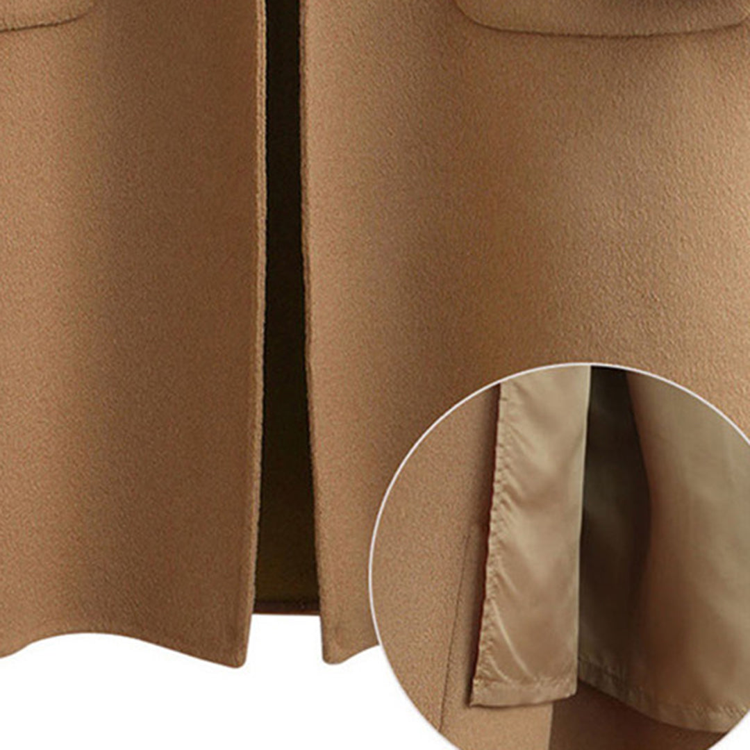 Kvinnors Lång Kappa Elegant Polyester-4