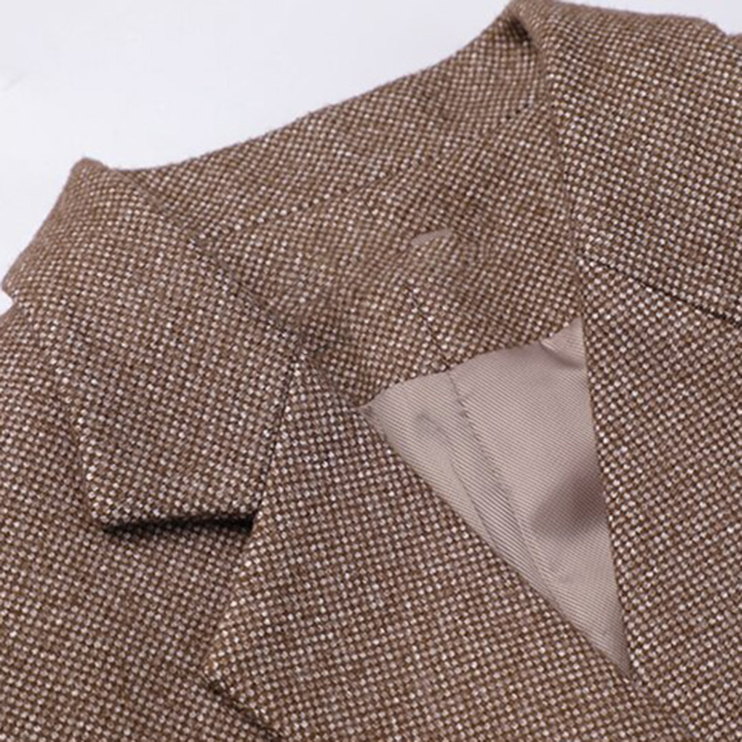 Dam Blazer Handgjord Klassisk Stil Högkvalitativt Tyg-3