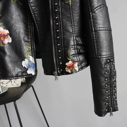 Vinterjacka Dam Blommönster Syntetiskt Läder-6