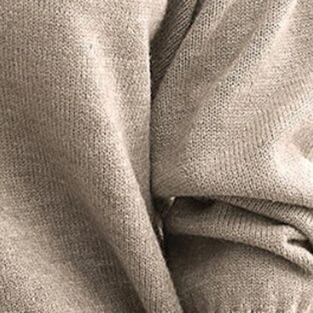 Dam Tröja V-ringad Mjuk Värmande Tyg-2