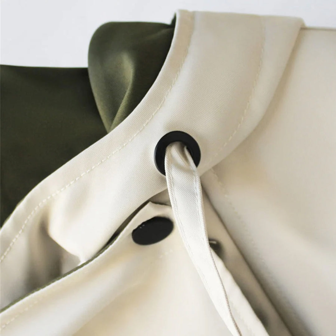 Damjacka Överdimensionerad Vattentät Nylon-Bomullsblandning-4