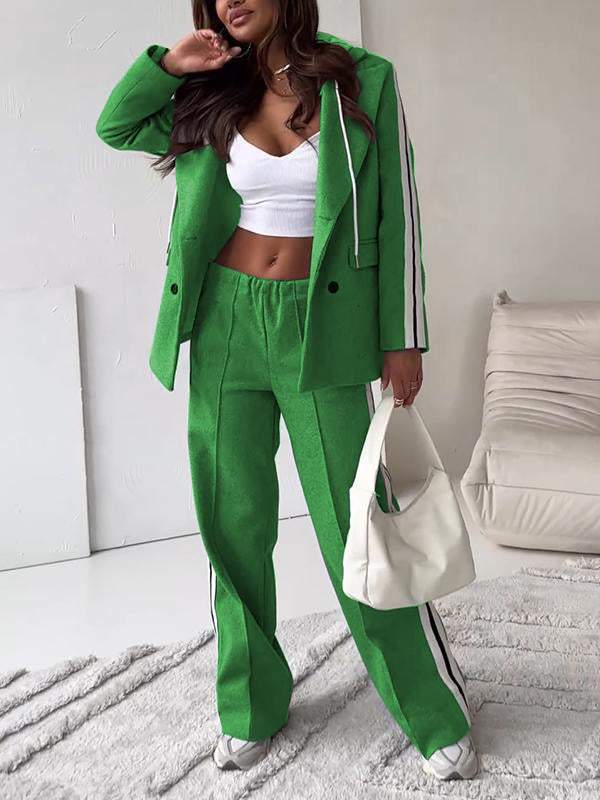 Dam Blazer och Bred Joggingbyxor Set Högkvalitativ Polyester-6