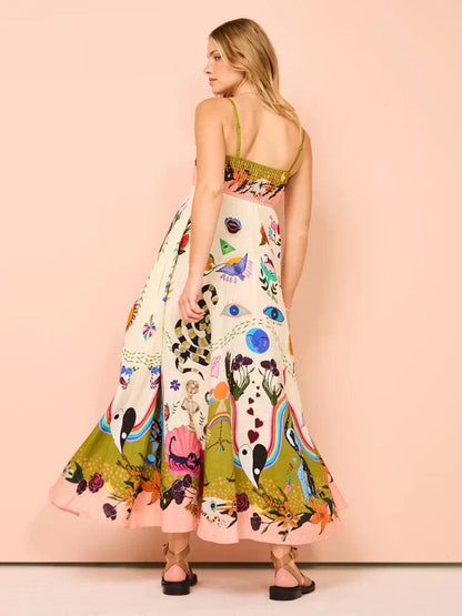 Kvinnors Ärmlös Flödande Klänning Lätt Material-2