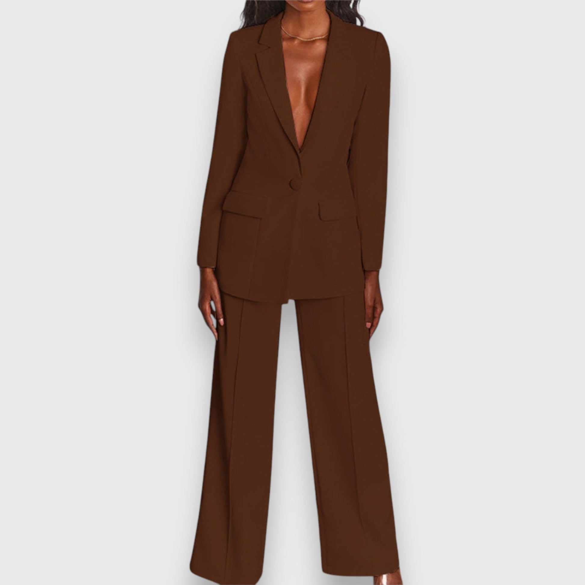 Dam Blazer och Byxor Elegant Polyester Elastan-6