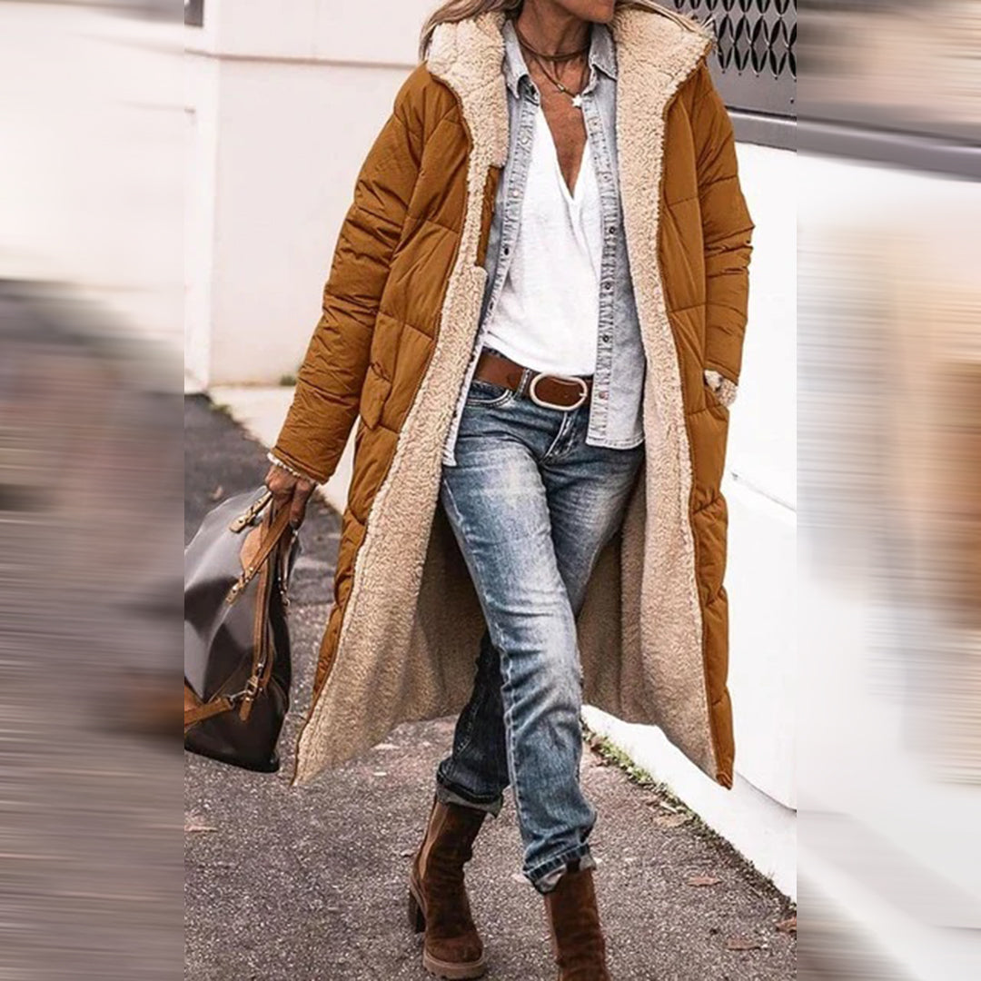 Damjacka Vändbar Kashmir Polyester med Huva-3