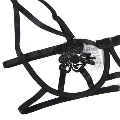 Damunderkläder Set Blommönster Justerbar Polyester Spandex 4