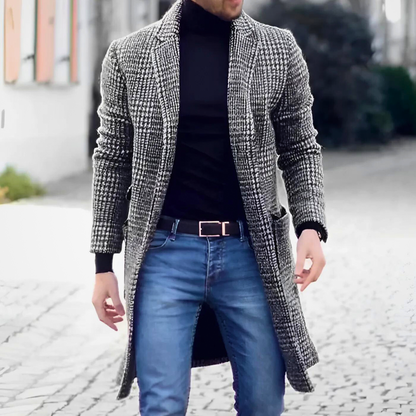 Lång Vinterrock Dam Elegant Högkvalitativt Tyg-2