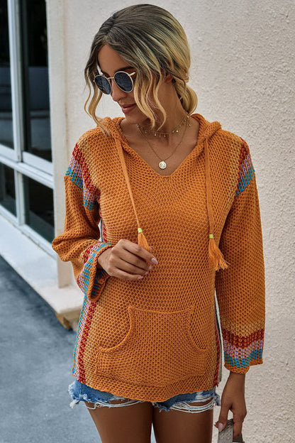 Lång Hoodie Dam Avslappnad Akryl med Långa Ärmar-6