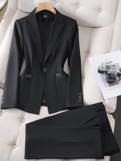 Variant image for Dam Blazer Set Skräddarsydd Acetat Elastan med Dubbla Sidofickor-11