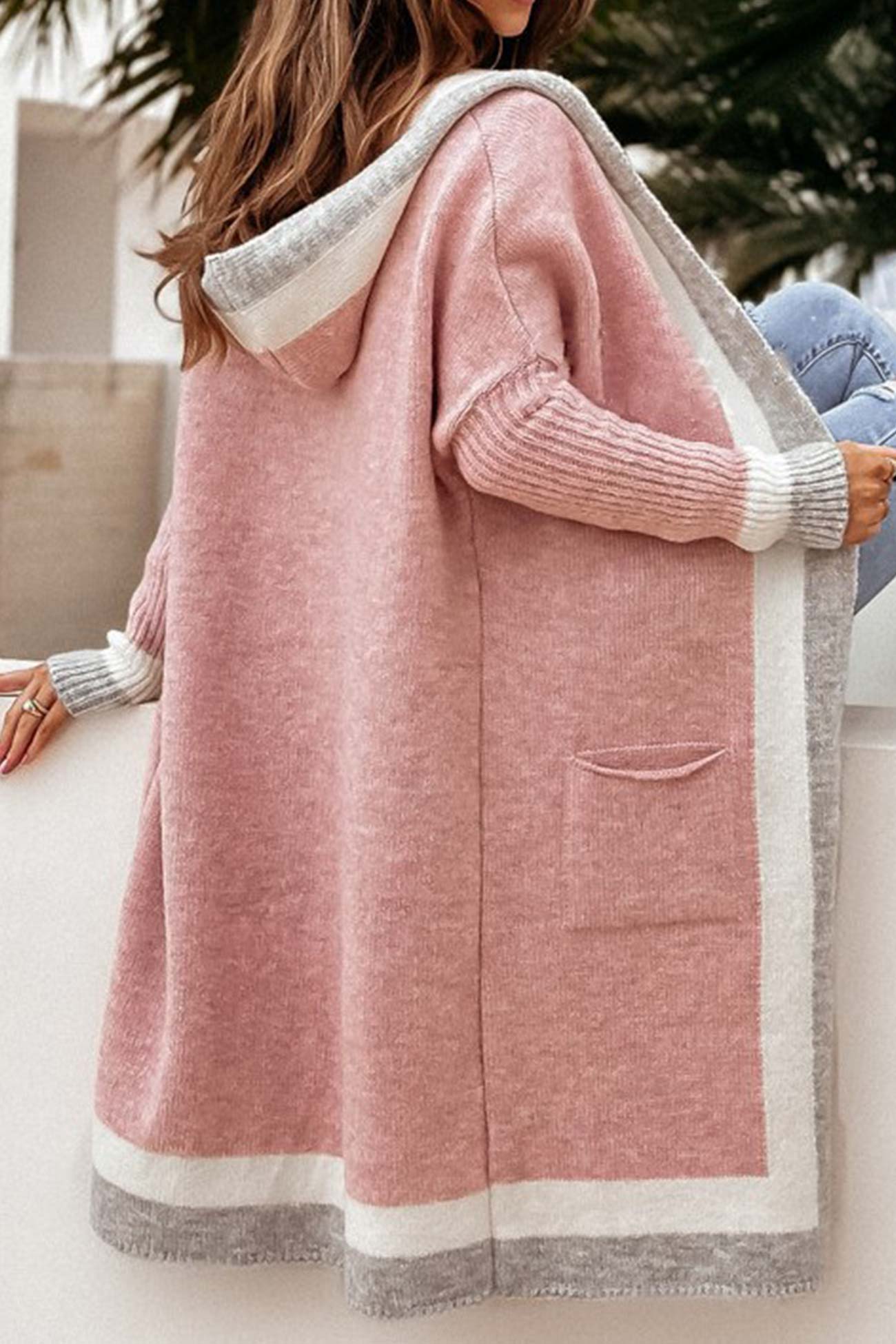 Variant image for Dam Hooded Cardigan Figurnära Mjuk Sherpa-7