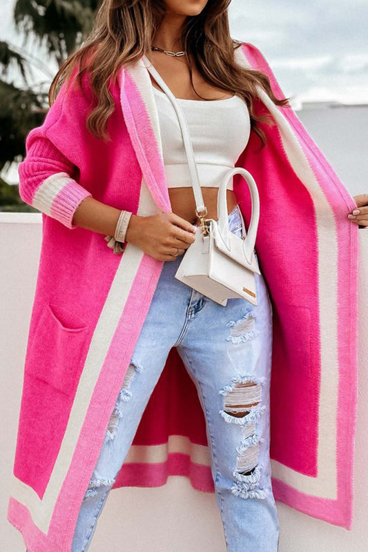 Dam Hooded Cardigan Figurnära Mjuk Sherpa-1