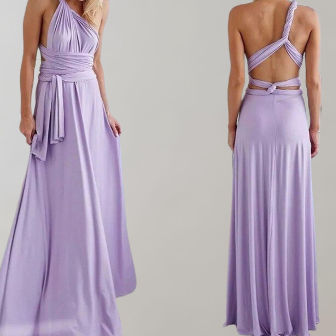 Variant image for Kvinnors Maxiklänning Halshållare Korsad Rygg Mjukt Tyg-13