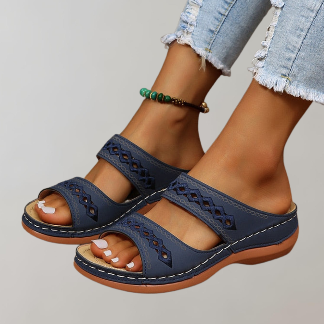 Dam Sandaler Slip-On Ortopediska Andningsbart Material 8