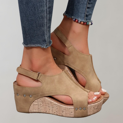 Variant image for Kvinnors Sandaler Höga Klackar Ortopedisk Läder-10