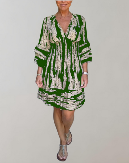 Variant image for Kvinnors Miniklänning Chic 100% Polyester Midjebälte Elegant Mönster-21