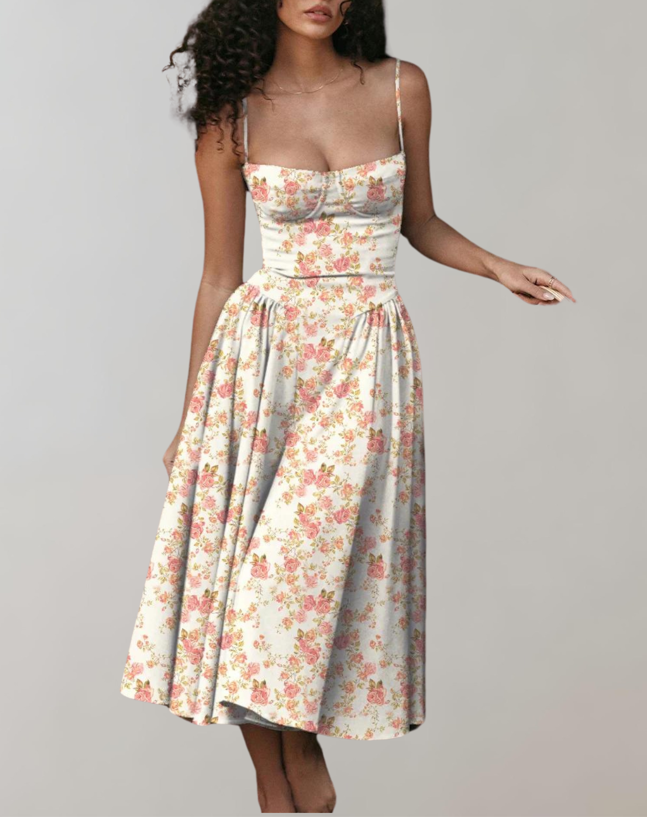 Cocktailklänning Dam med Djup Halsringning och Figursmickrande Silhuett – Lätt Material för Bröllop och Fest 6