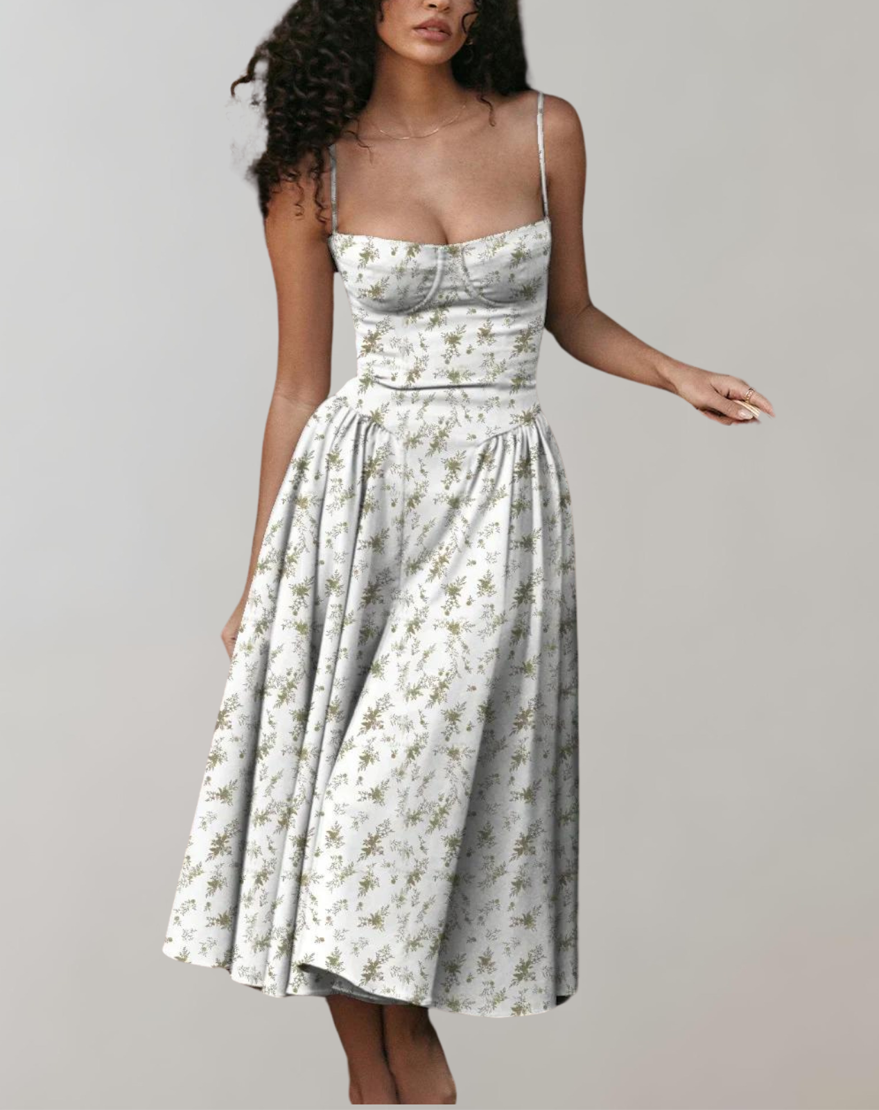 Cocktailklänning Dam med Djup Halsringning och Figursmickrande Silhuett – Lätt Material för Bröllop och Fest 5