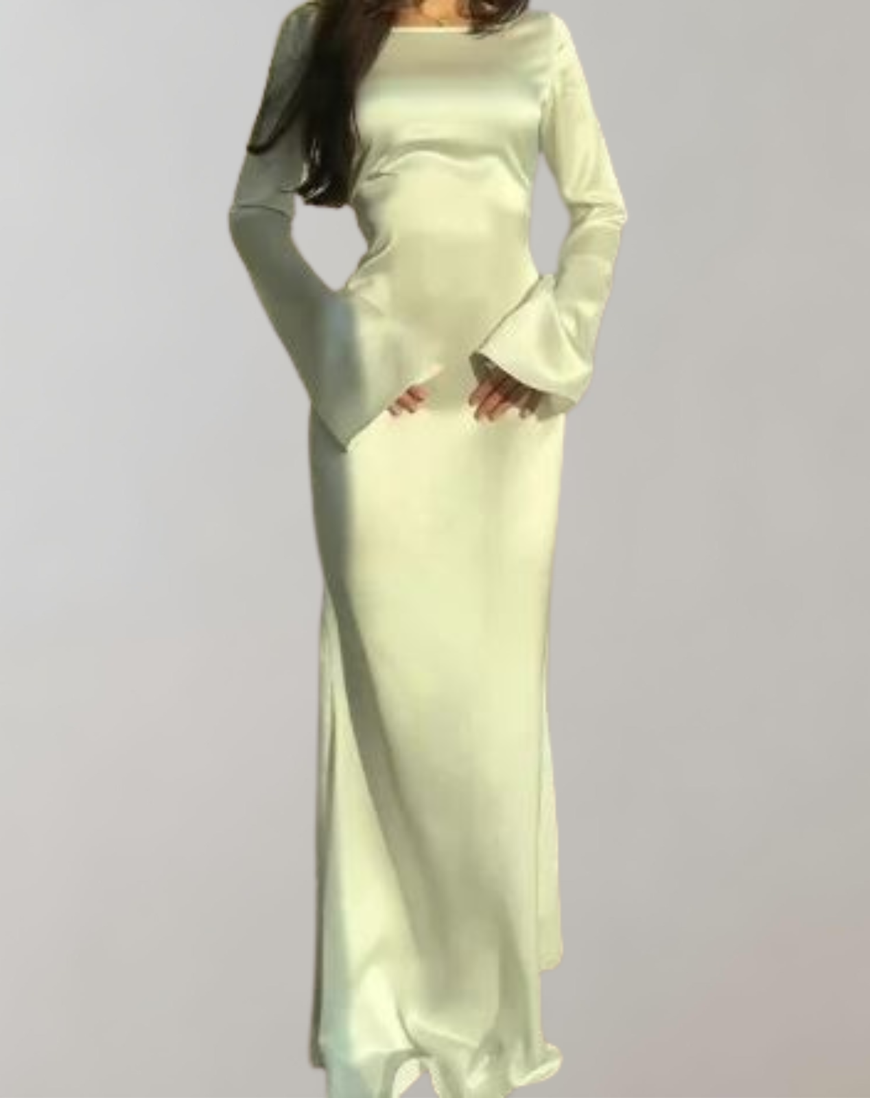 Variant image for Kvinnors Aftonklänning Långärmad Golvlängd Glänsande Polyester-1