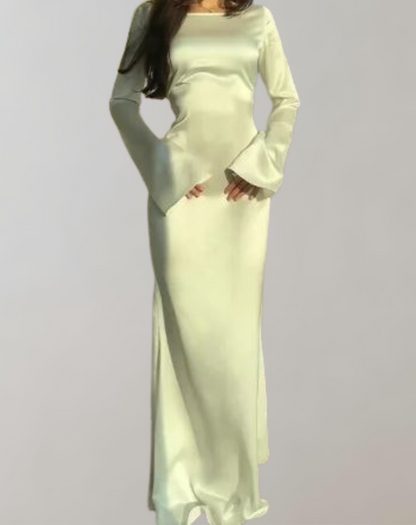 Variant image for Kvinnors Aftonklänning Långärmad Golvlängd Glänsande Polyester-1