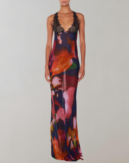 Maxiklänning Dam Transparent Vintage Design för Sommar-1