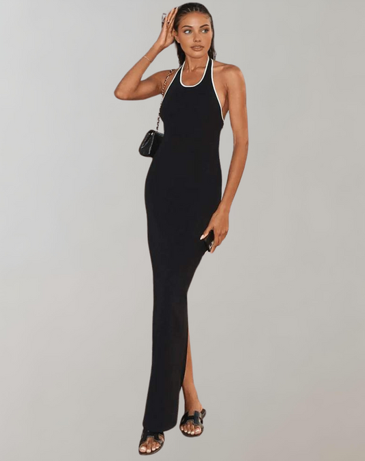 Dam Aftonklänning Tank Top Figurformande Högkvalitativt Tyg-1