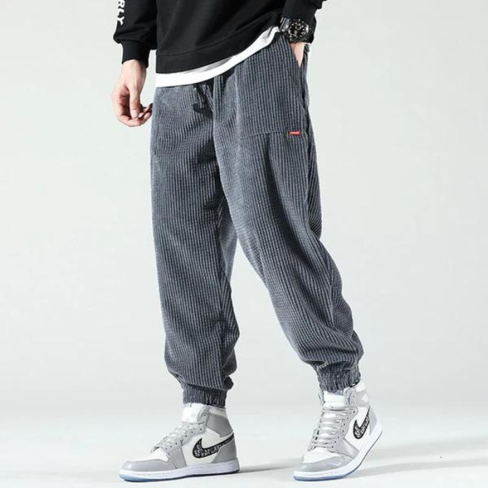 Herr Jogger Byxor Loose Fit Högkvalitativt Material-5