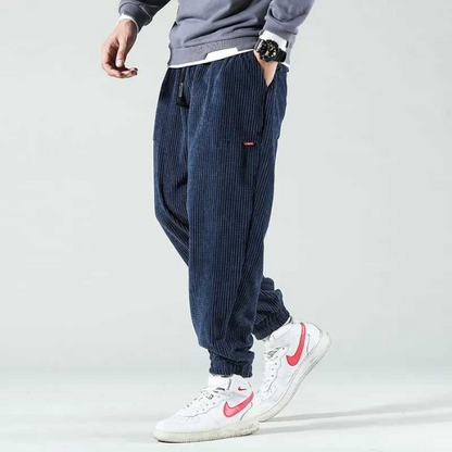 Herr Jogger Byxor Loose Fit Högkvalitativt Material-2