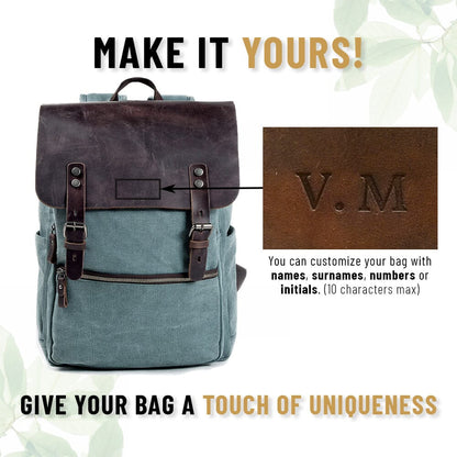 Variant image for Unisex Ryggsäck Vintage Wolff-Canvas med Justerbara Axelremmar-2