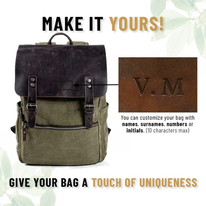 Variant image for Unisex Ryggsäck Vintage Wolff-Canvas med Justerbara Axelremmar-4