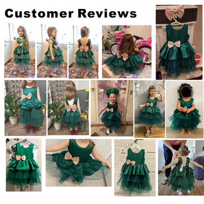 Flickklänning Dopklänning Puffig Tutu Bomull Polyester-4