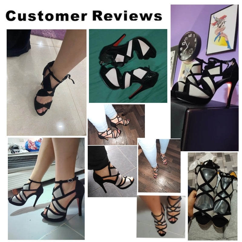 Kvinnors Sandaler Plattform Peep Toe Velour-5