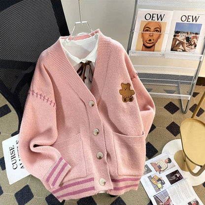 Variant image for Dam Cardigan Kontrastdetaljer Akryl Mörk Marin-6
