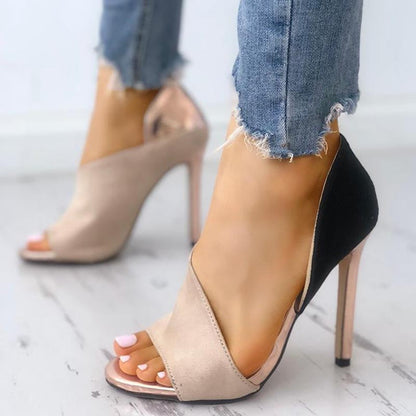Dam Stilett Sandal Ankelrem Gummi 11 cm Klack-4
