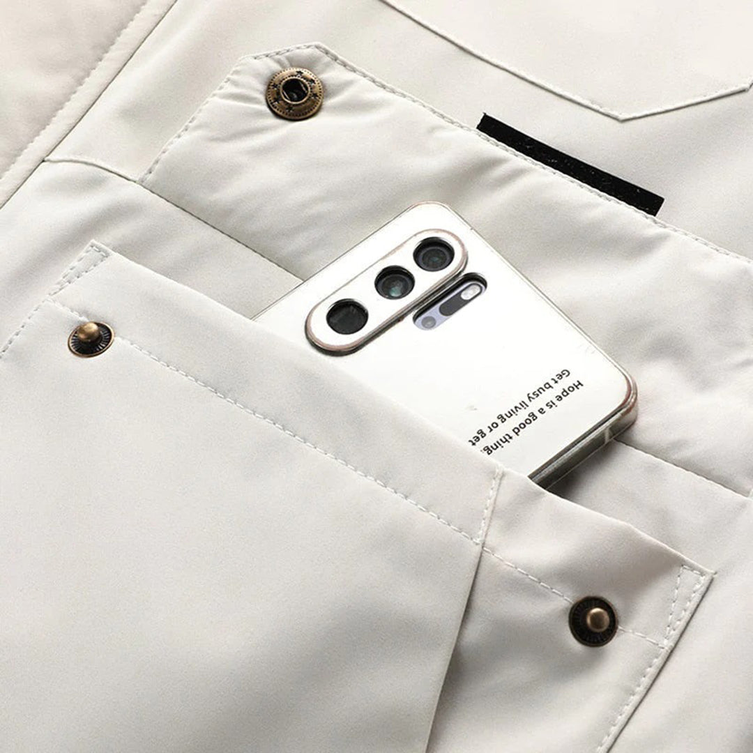 Mäns Vinterjacka Justerbar Huva Vattenavvisande Isolerande Material-6