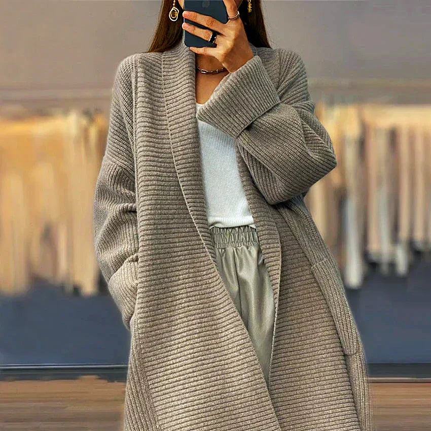Kvinnors Cardigan Tjock Stickad Akryl-3