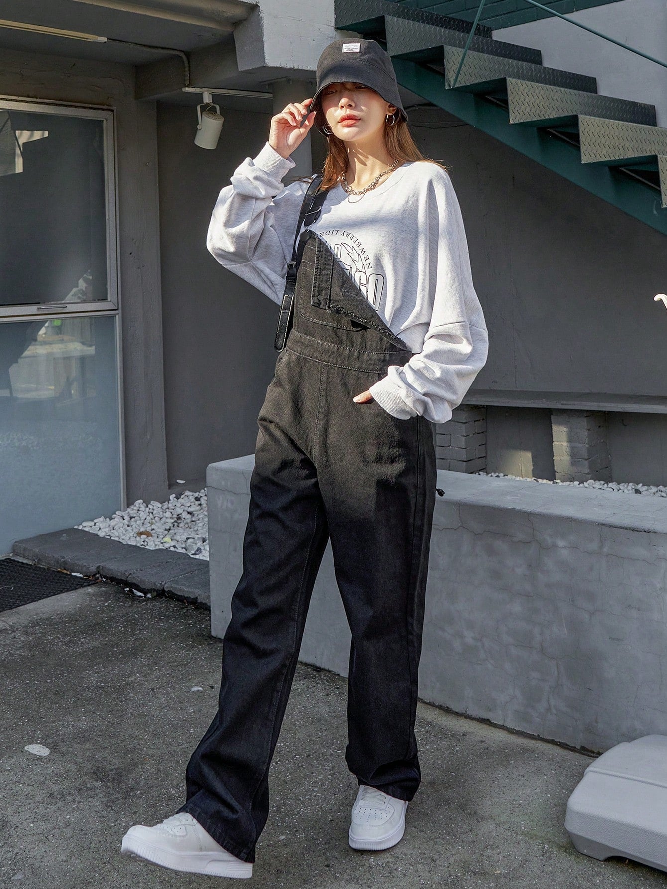 Dam Dungarees i Denim Spaghetti Band Regular Fit Cotton Blend-5