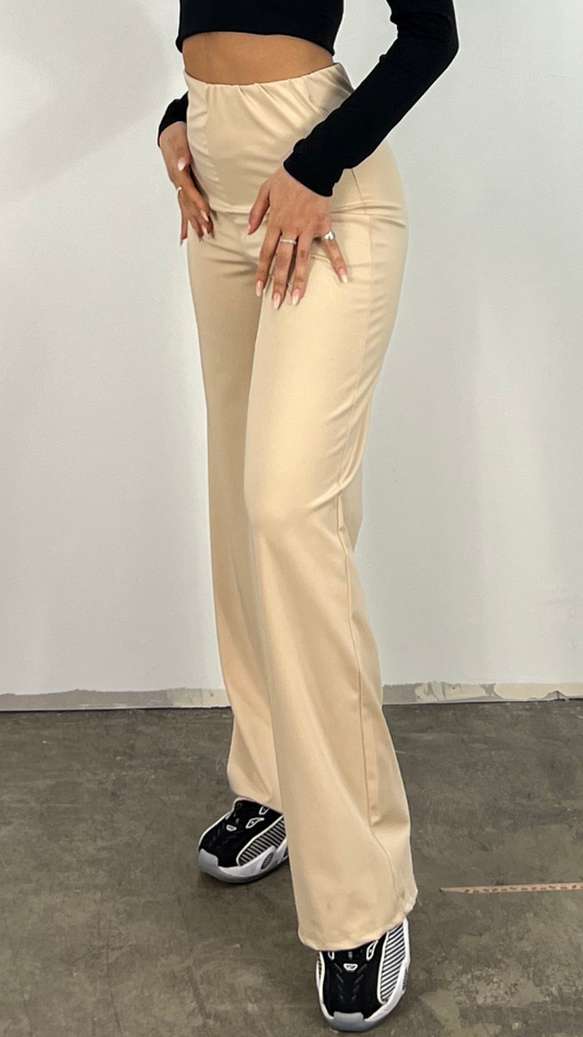 Dam Byxor Med Resår I Midjan Raka Polyester Elastan-1