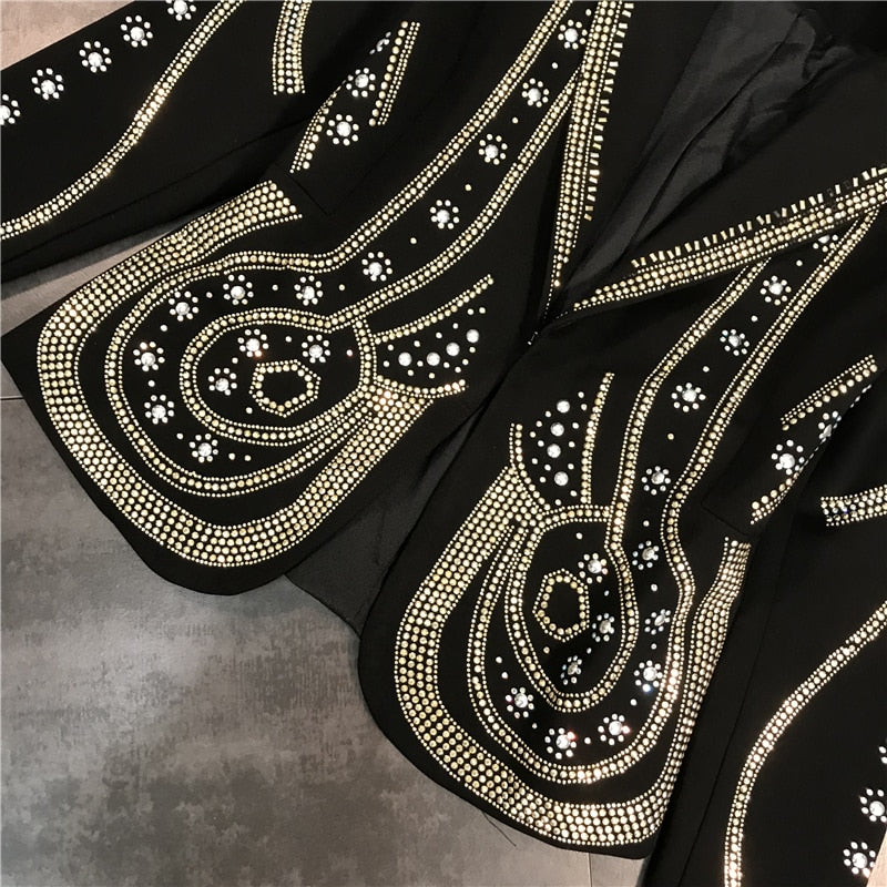 Dam Blazer Sprucken Krage Hög Midja 100% Bomull-3