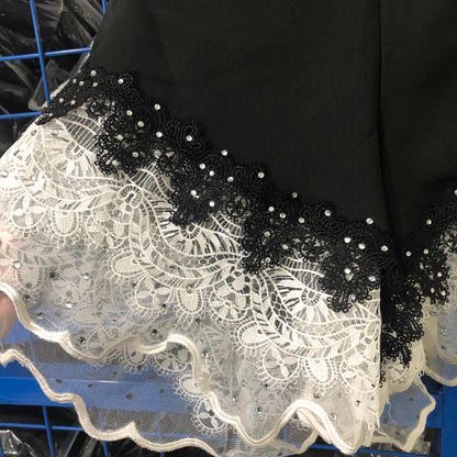 Dam Bermudashorts Hög Midja Bomull Patchwork-6