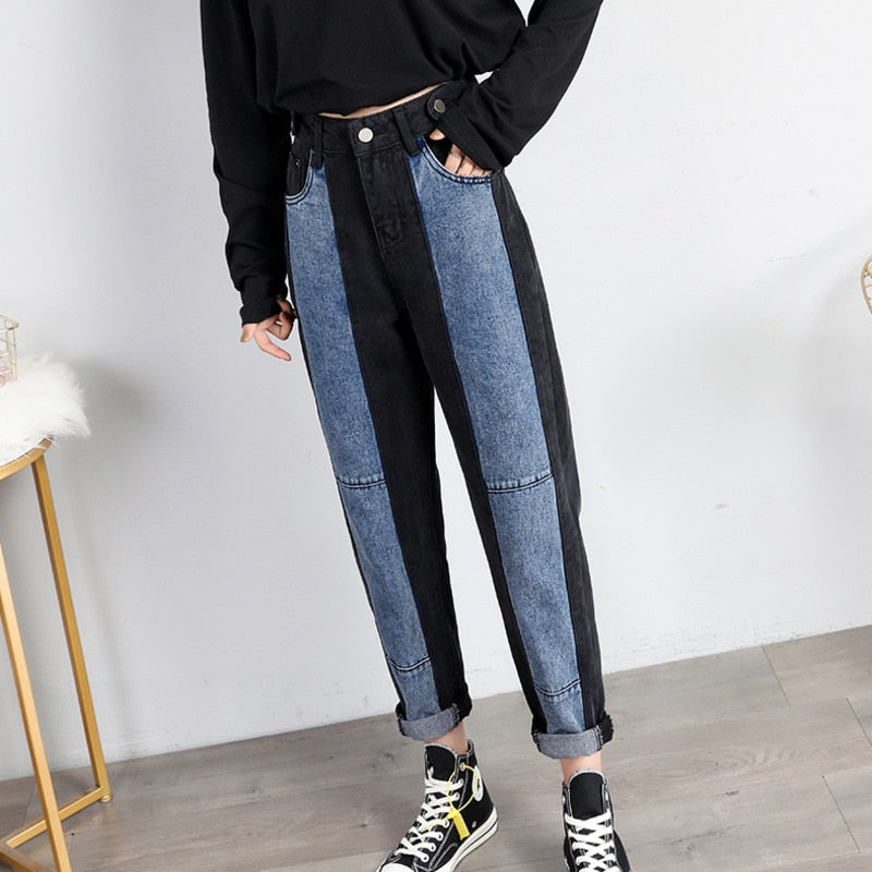 Snygga Byxor Dam Högmidjade Boot Cut Bomull 4