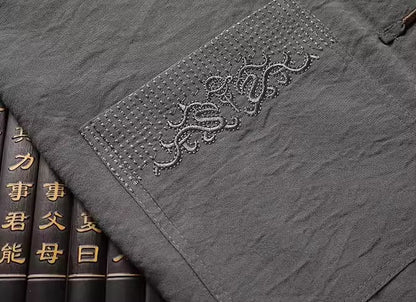 Dam Linne med Långa Ärmar Bomullsblandning-4